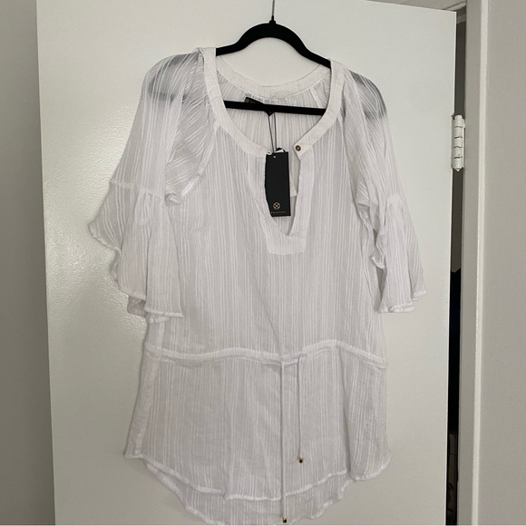 NWT Vix chemise white coverup sz S - Picture 5 of 13